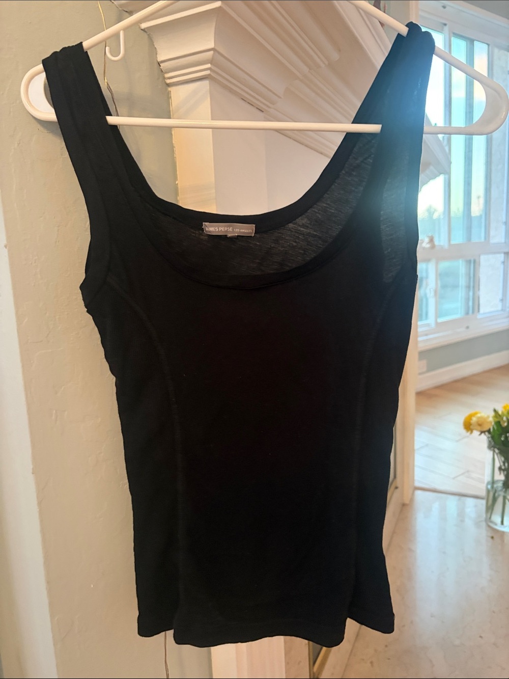 James Perse Black Scoop Neck Tank